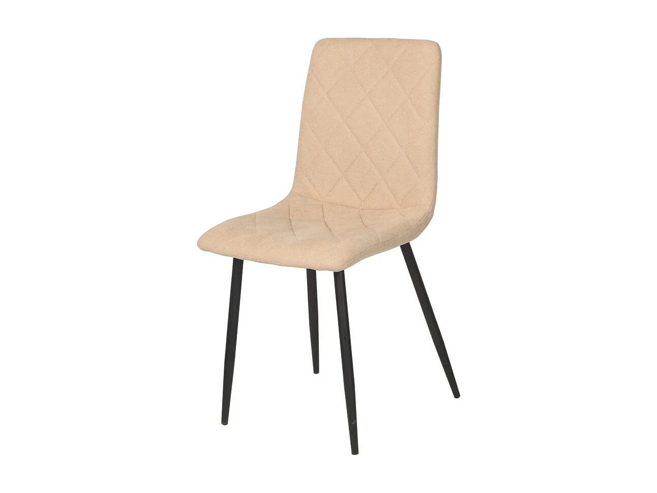 Lot de 4 chaises - tissu et métal noir - rose - DALIA