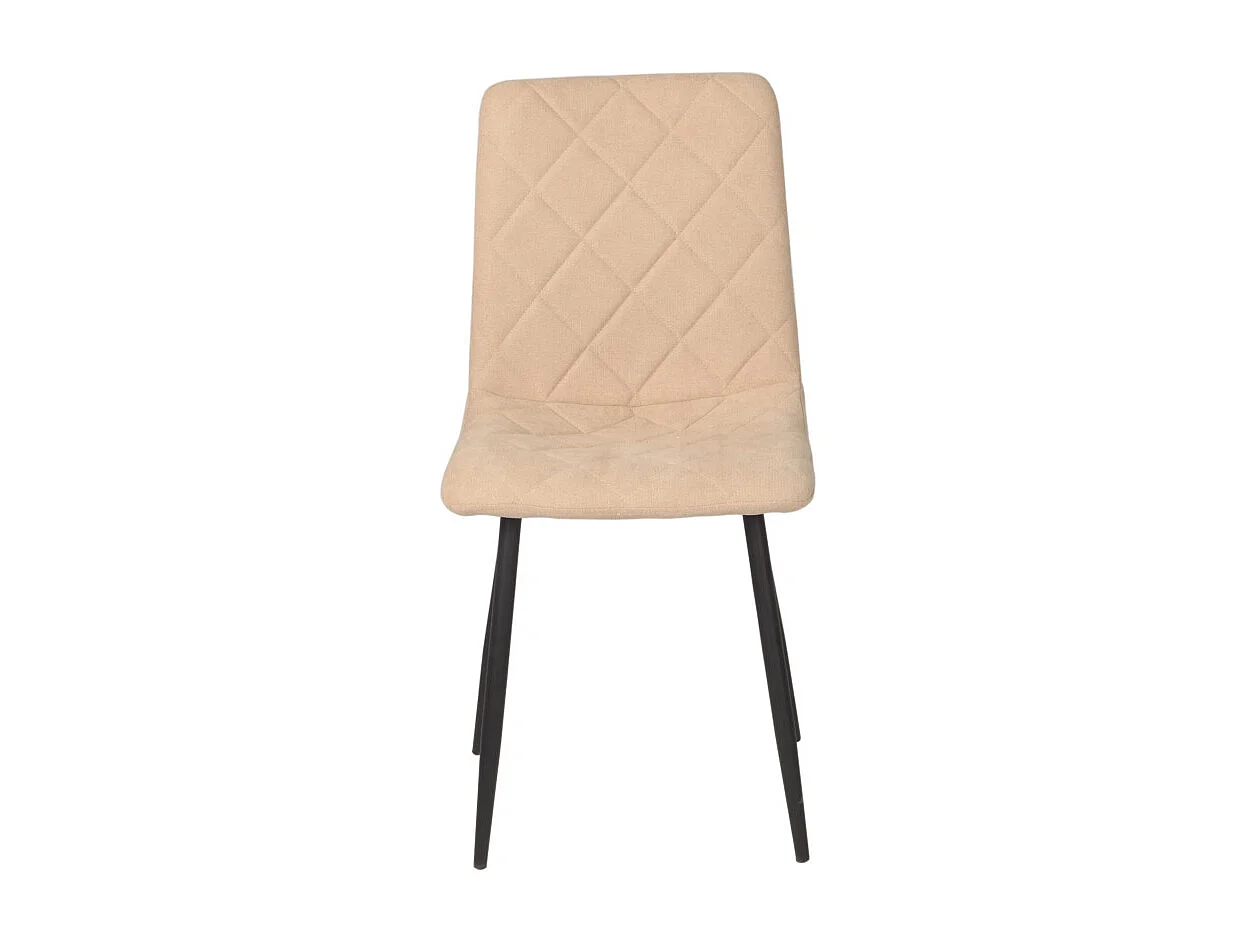 Lot de 4 chaises - tissu et métal noir - rose - DALIA