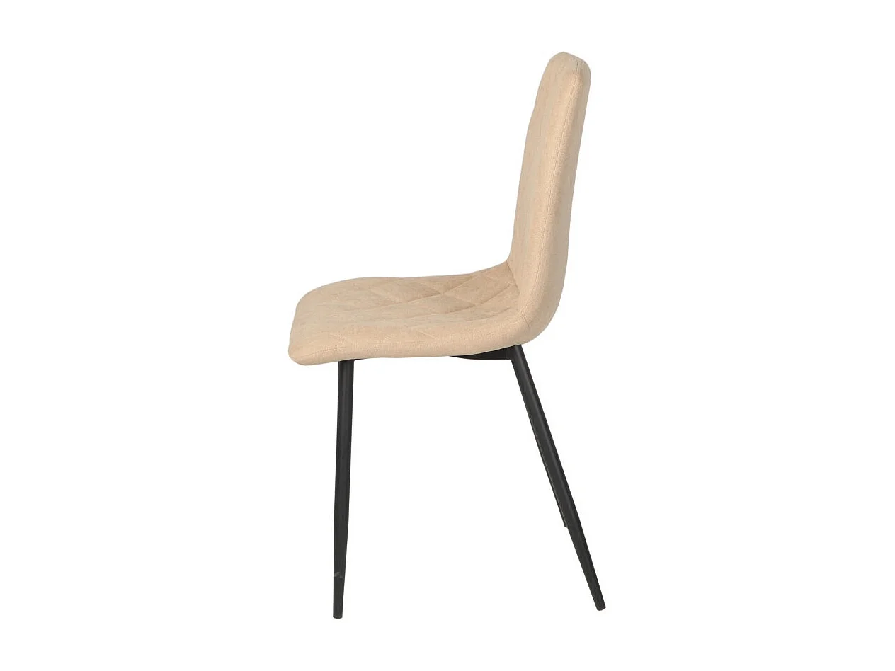 Lot de 4 chaises - tissu et métal noir - rose - DALIA