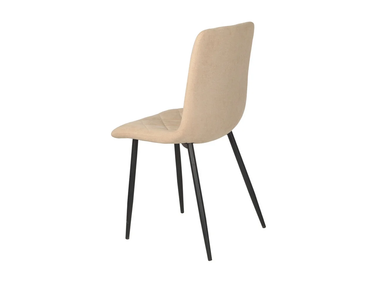 Lot de 4 chaises - tissu et métal noir - rose - DALIA