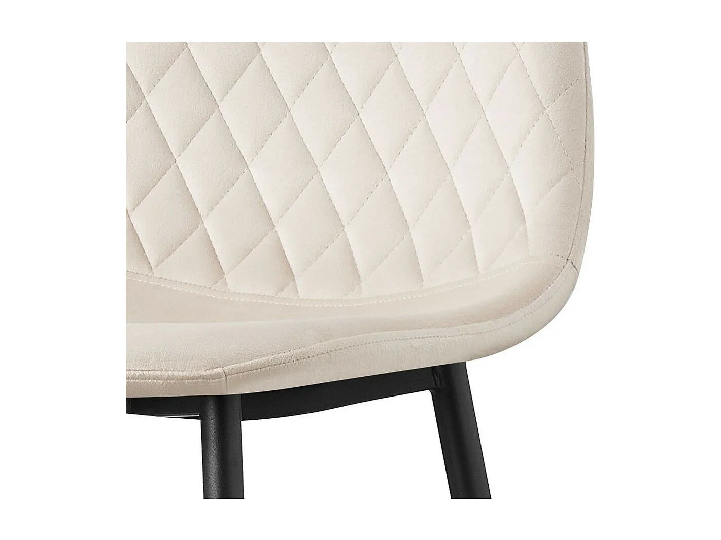 Set van 4 stoelen - stof & zwart metaal - beige - BACARD