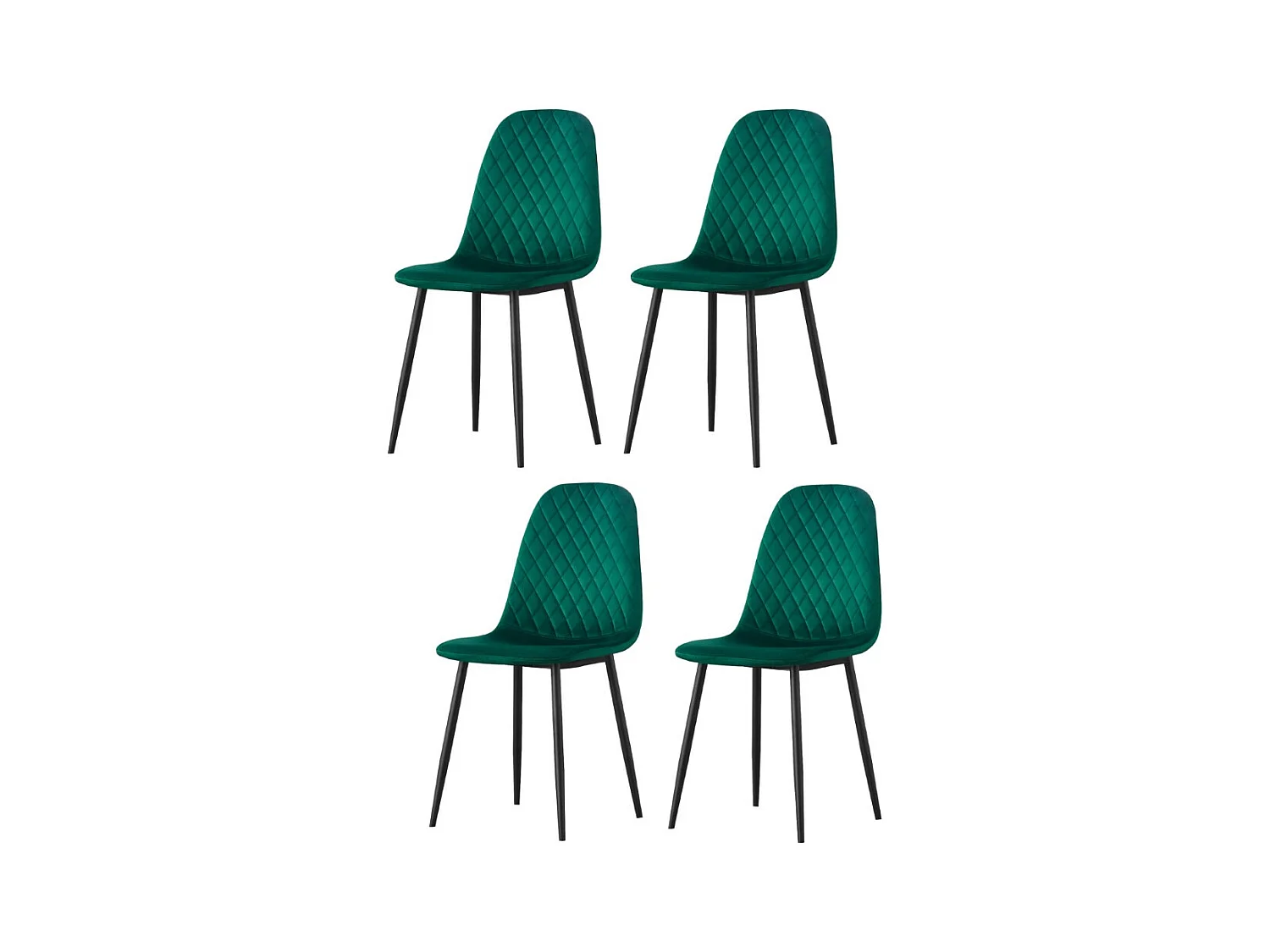 Set di 4 sedie - tessuto e metallo nero - beige - BACARD