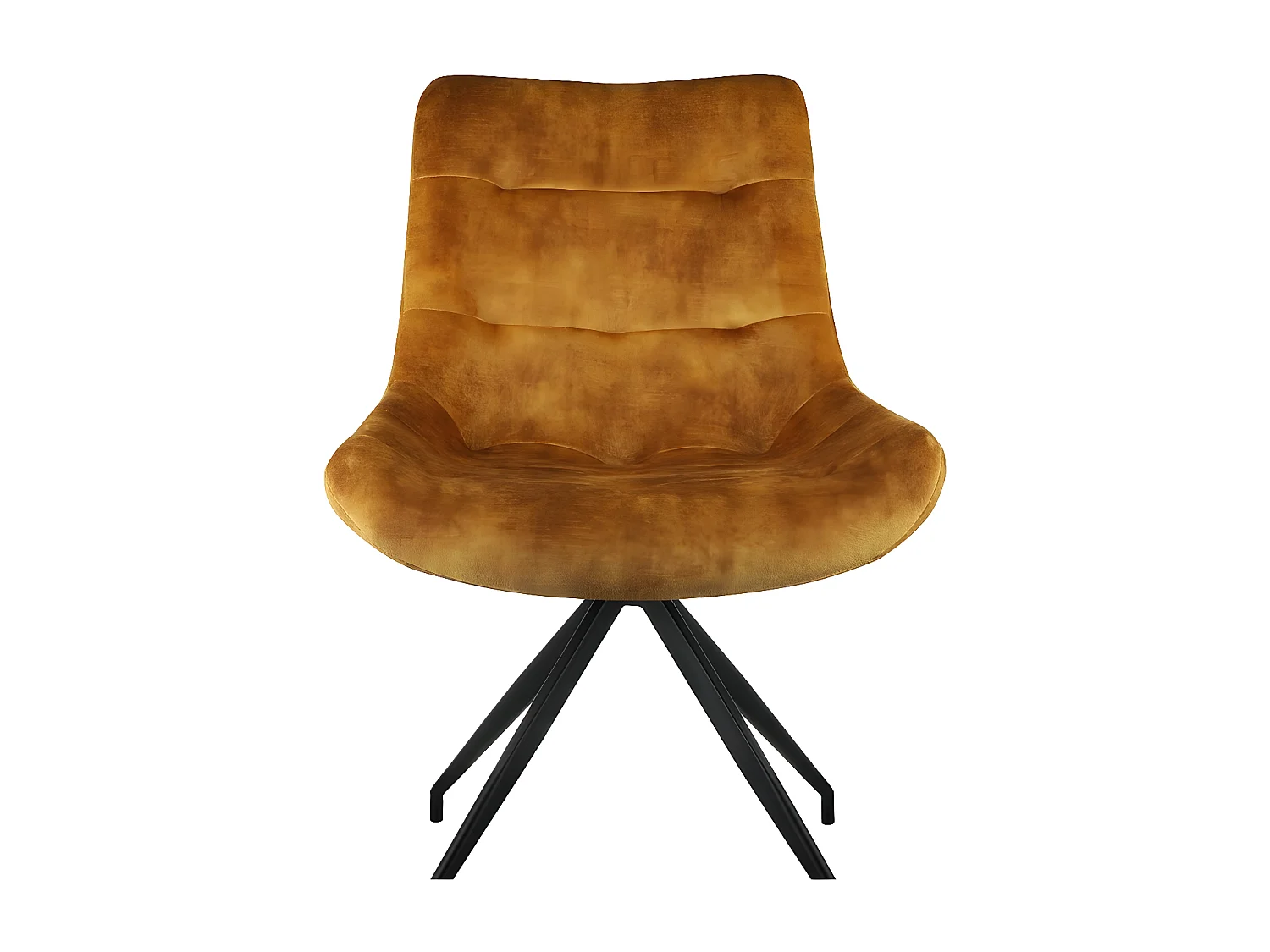 Stuhl 2er-Set - Stoff & schwarzes Metall - Curcuma - LENINA