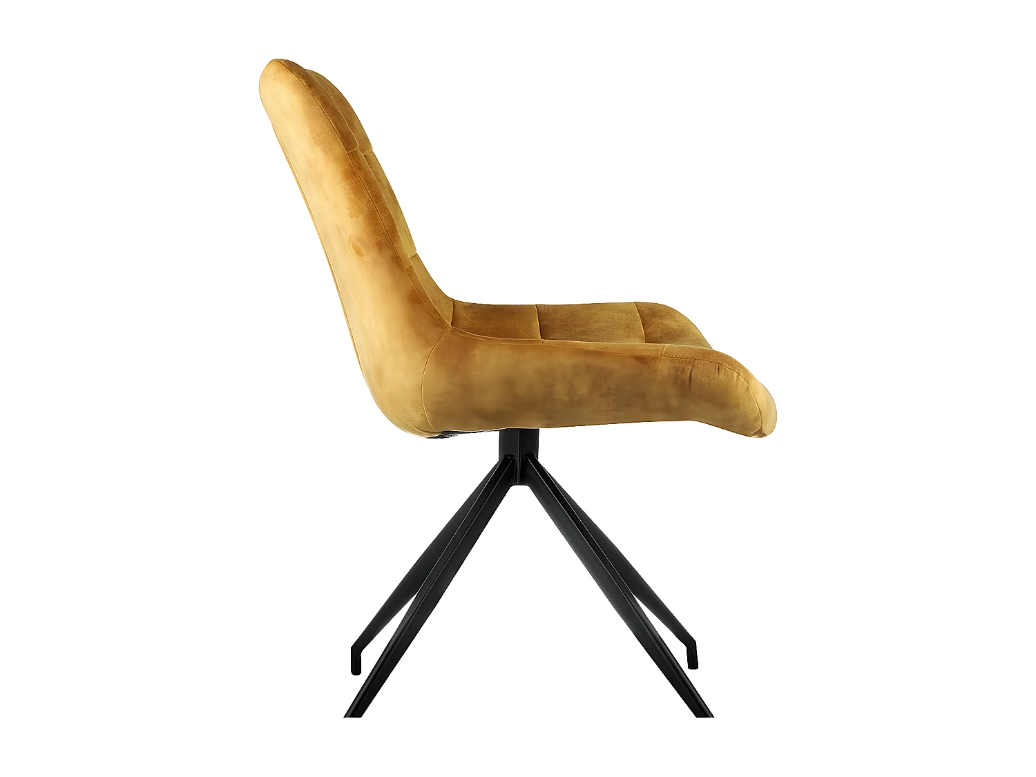 Stuhl 2er-Set - Stoff & schwarzes Metall - Curcuma - LENINA