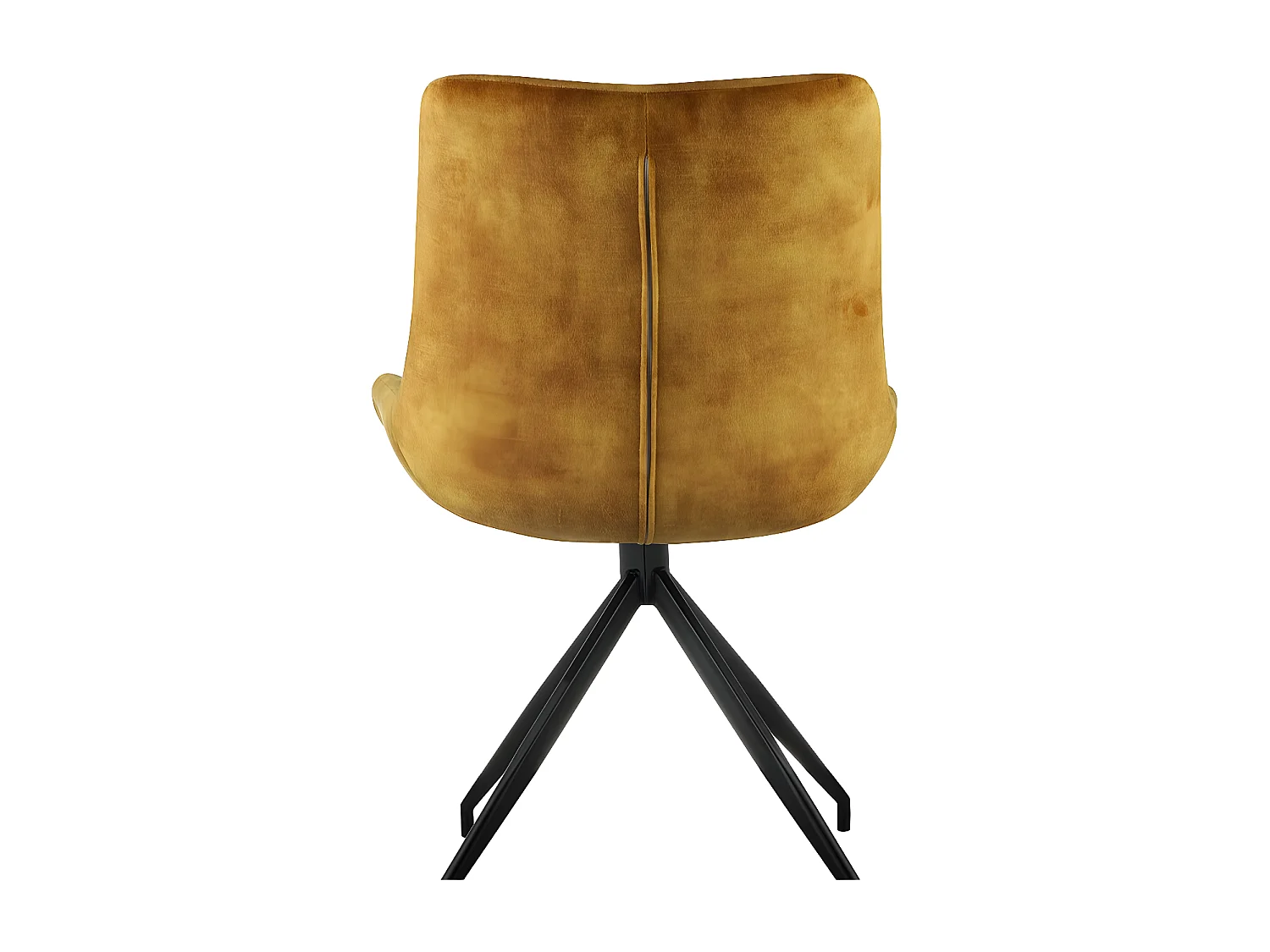 Stuhl 2er-Set - Stoff & schwarzes Metall - Curcuma - LENINA