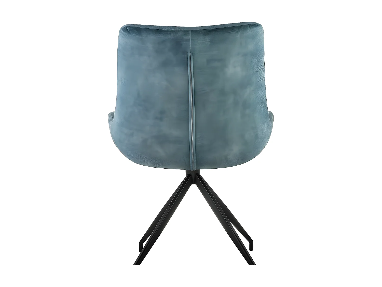 Stuhl 2er-Set - Stoff & schwarzes Metall - Blau - LENINA