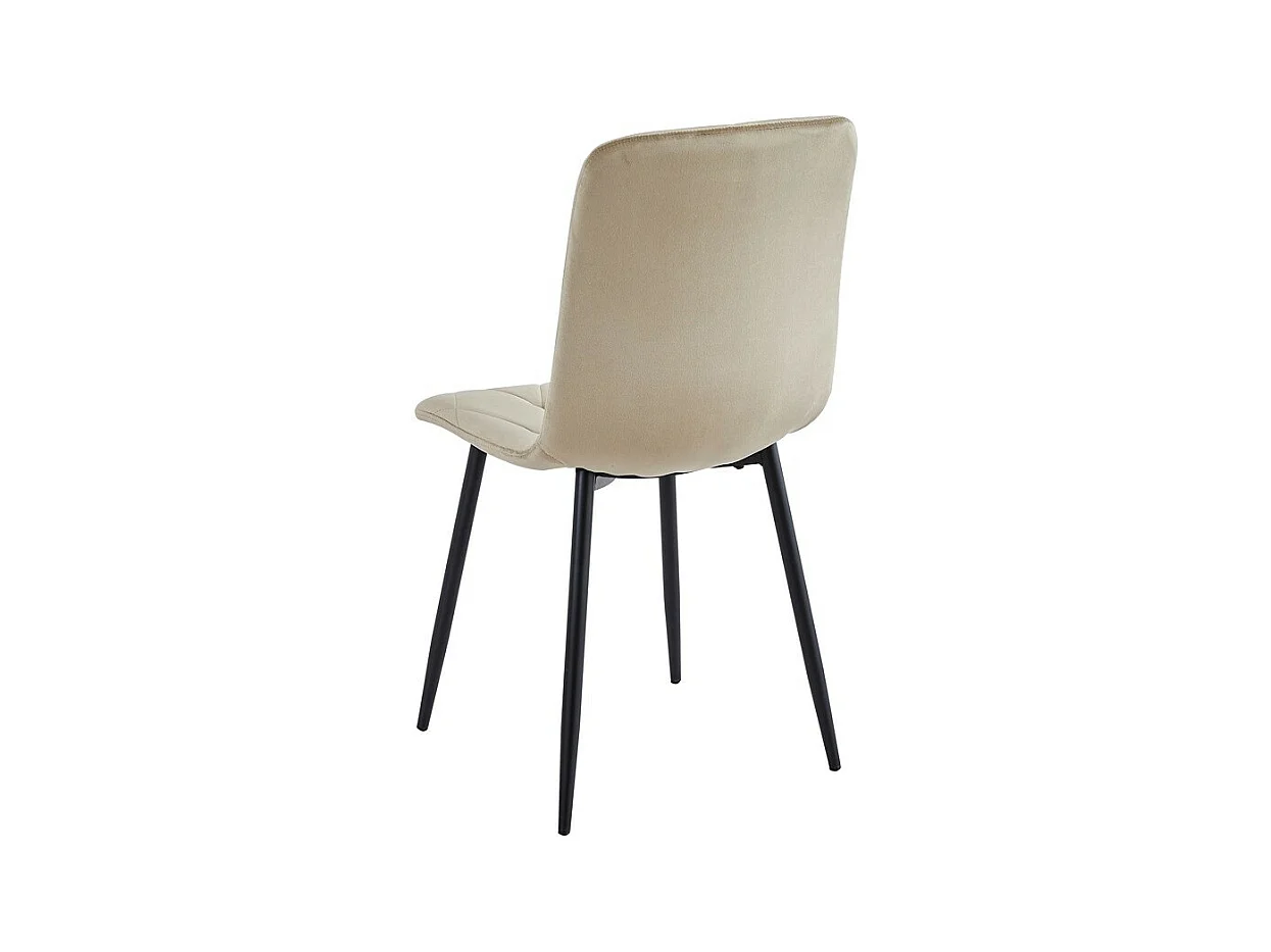 Stuhl 4er-Set - Stoff & schwarzes Metall - Taupe - MELKO
