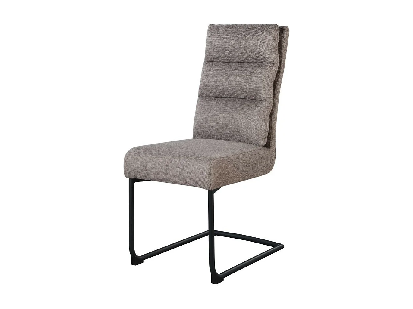 Lot de 2 chaises - tissu et métal noir - marron - MARKAR