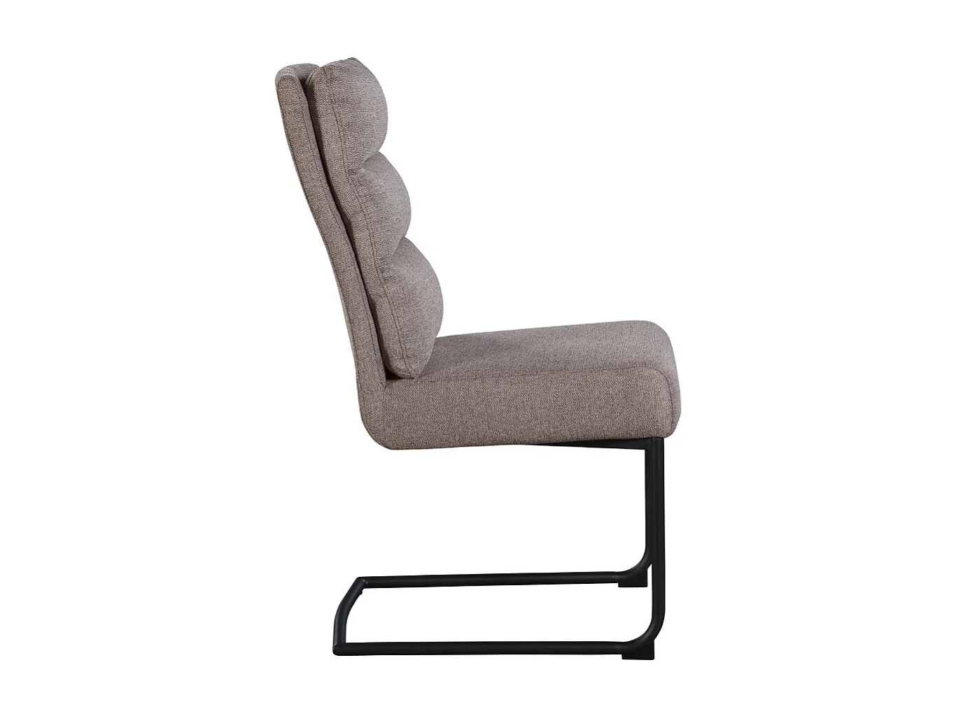 Lot de 2 chaises - tissu et métal noir - marron - MARKAR