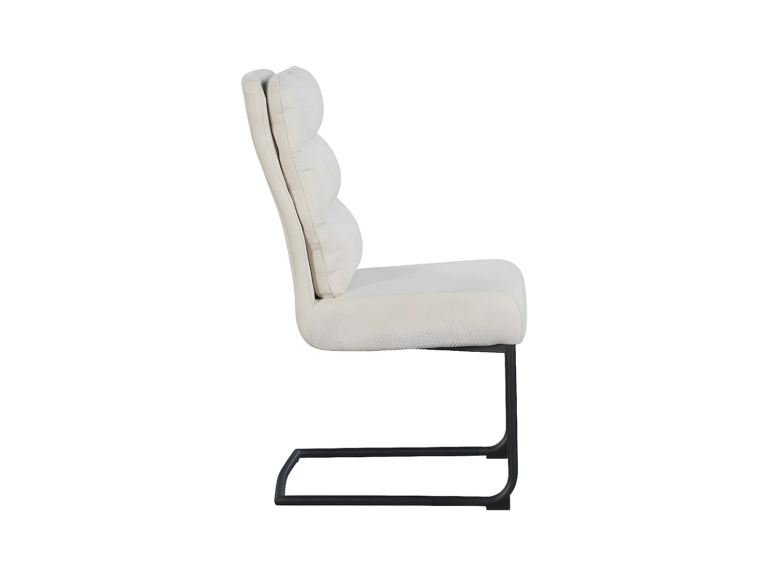 Zestaw krzeseł 2 szt. - tkanina i czarny metal - beż - MARKAR