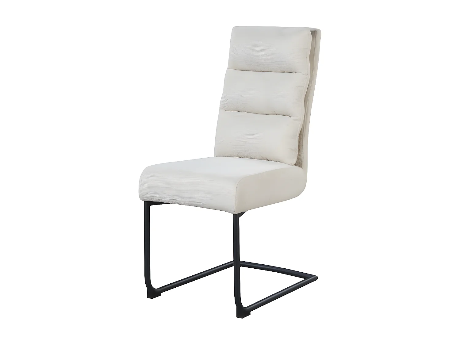 Lot de 2 chaises - tissu et métal noir - beige - MARKAR