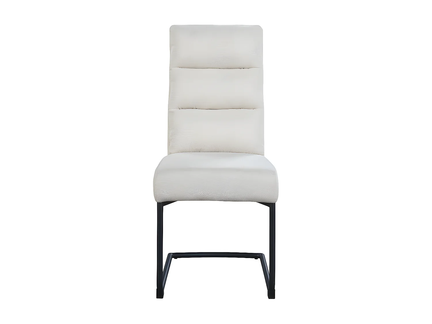 Lot de 2 chaises - tissu et métal noir - beige - MARKAR