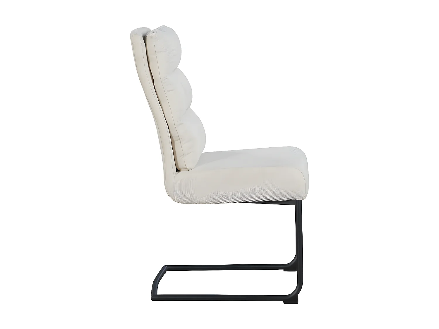 Lot de 2 chaises - tissu et métal noir - beige - MARKAR