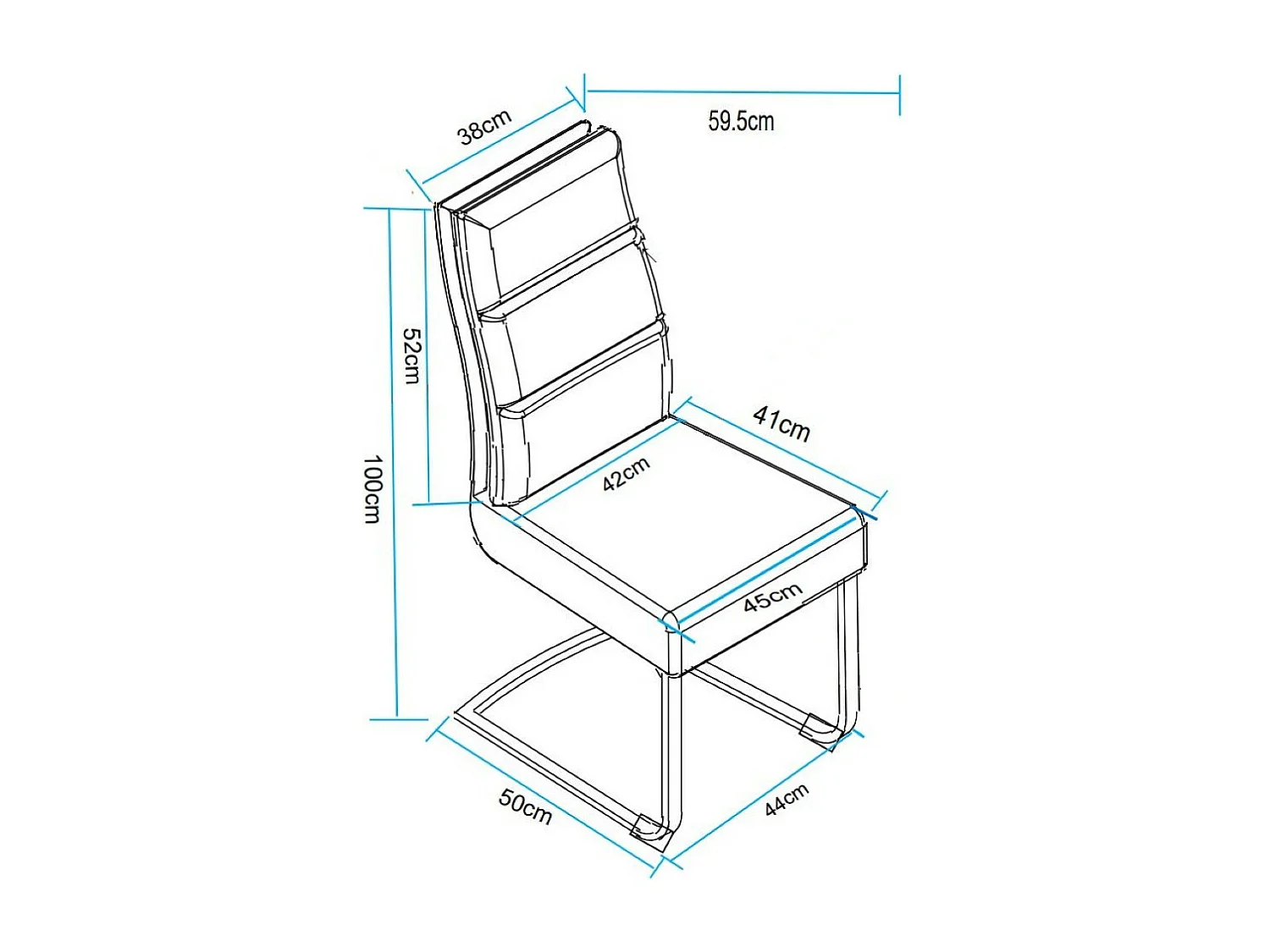 Lot de 2 chaises - tissu et métal noir - beige - MARKAR