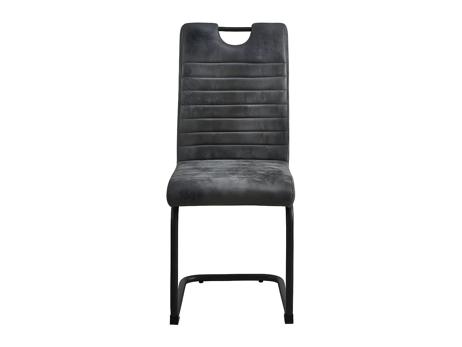 Lot de 2 chaises - tissu et métal noir - LOGI