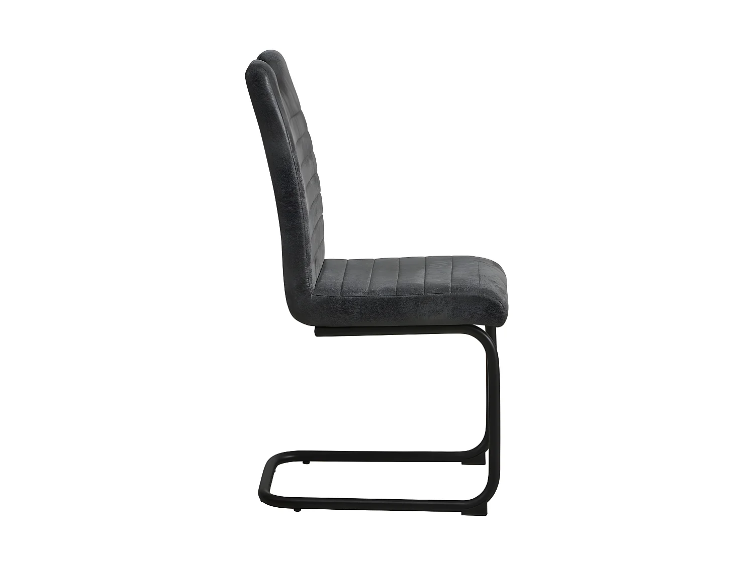 Lot de 2 chaises - tissu et métal noir - LOGI