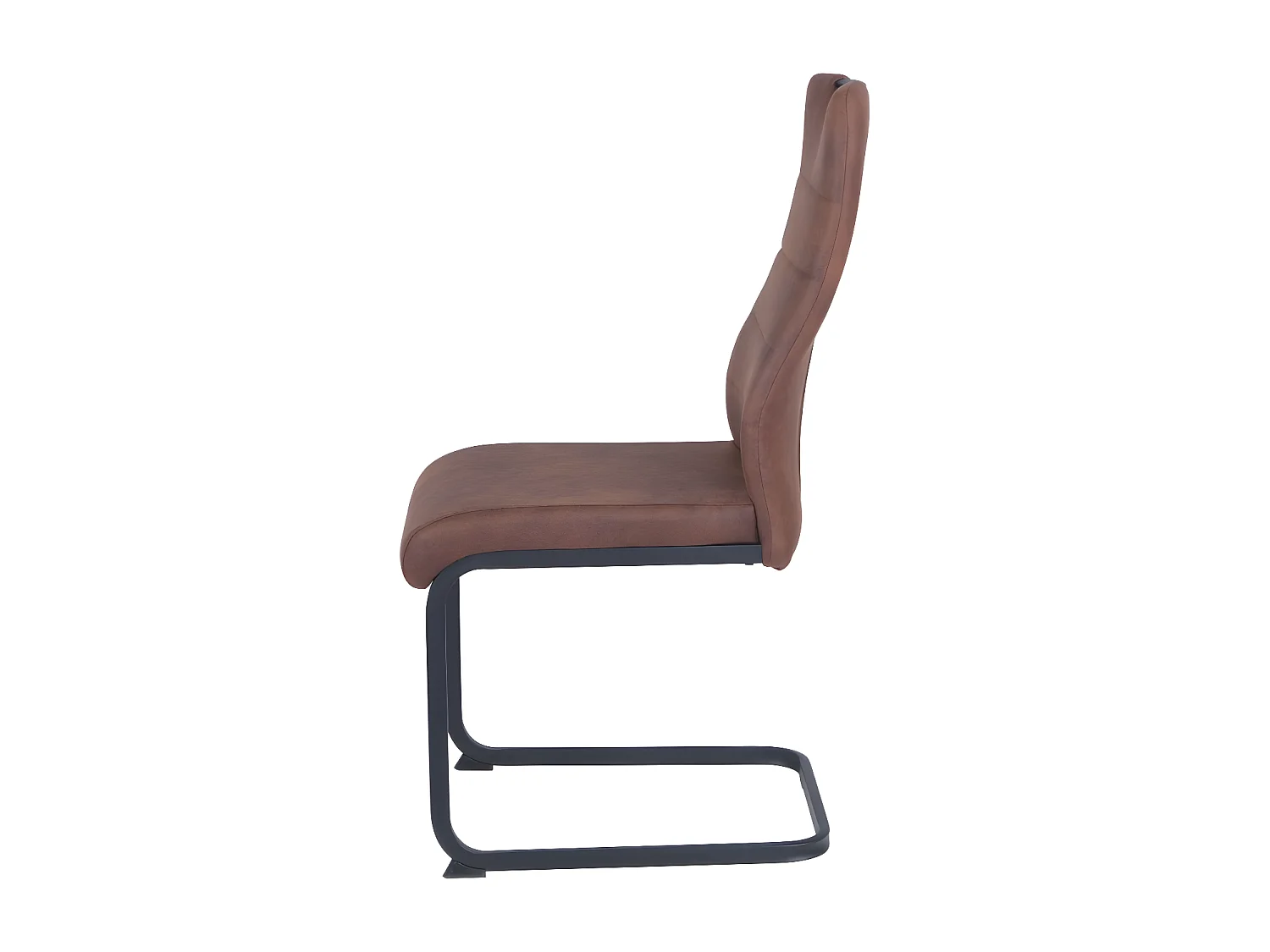 Lot de 4 chaises - tissu et métal noir - marron - PANTA