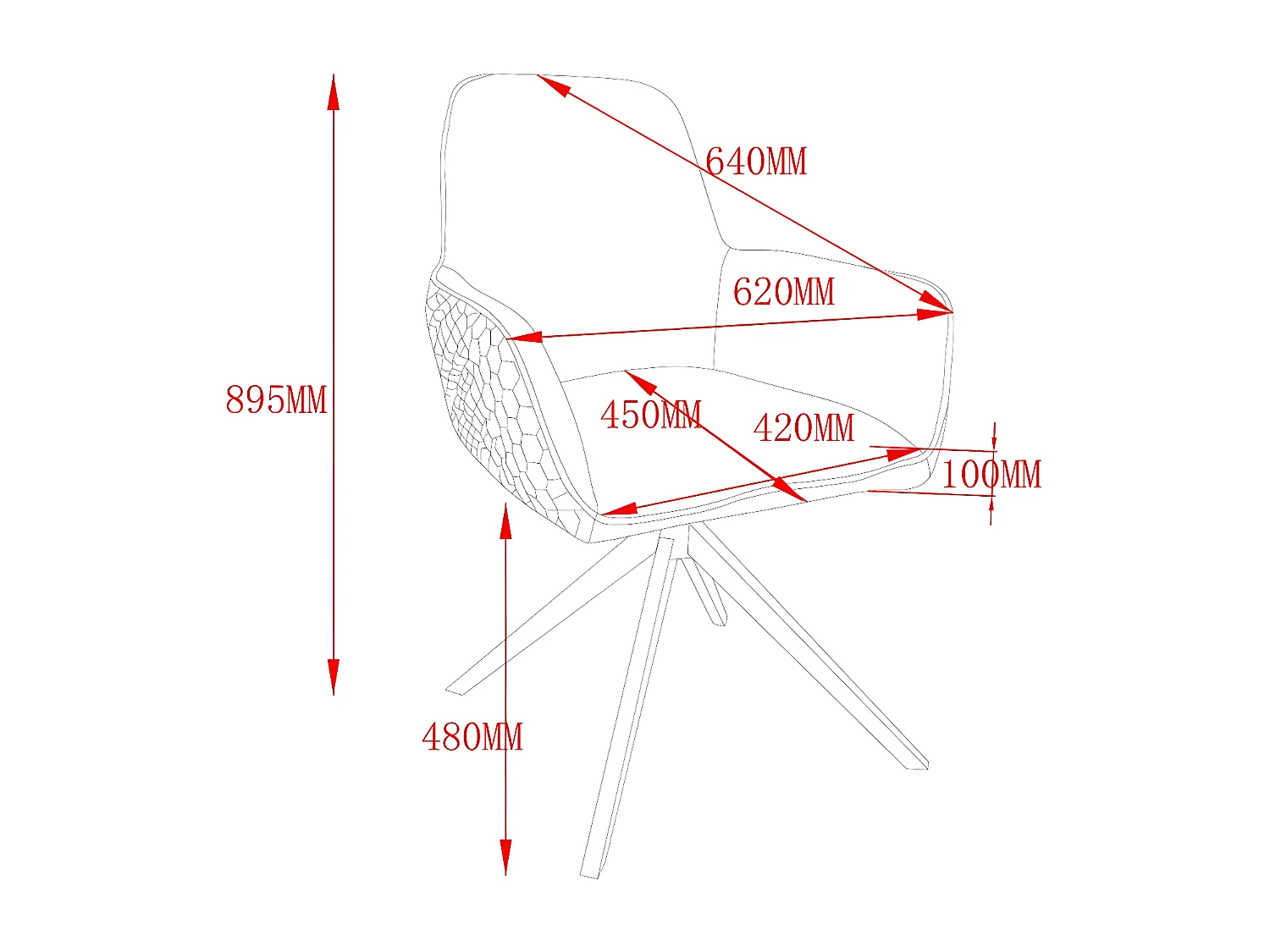 Krzesło z podłokietnikami zestaw 2 szt. - tkanina i czarny metal - MANTO