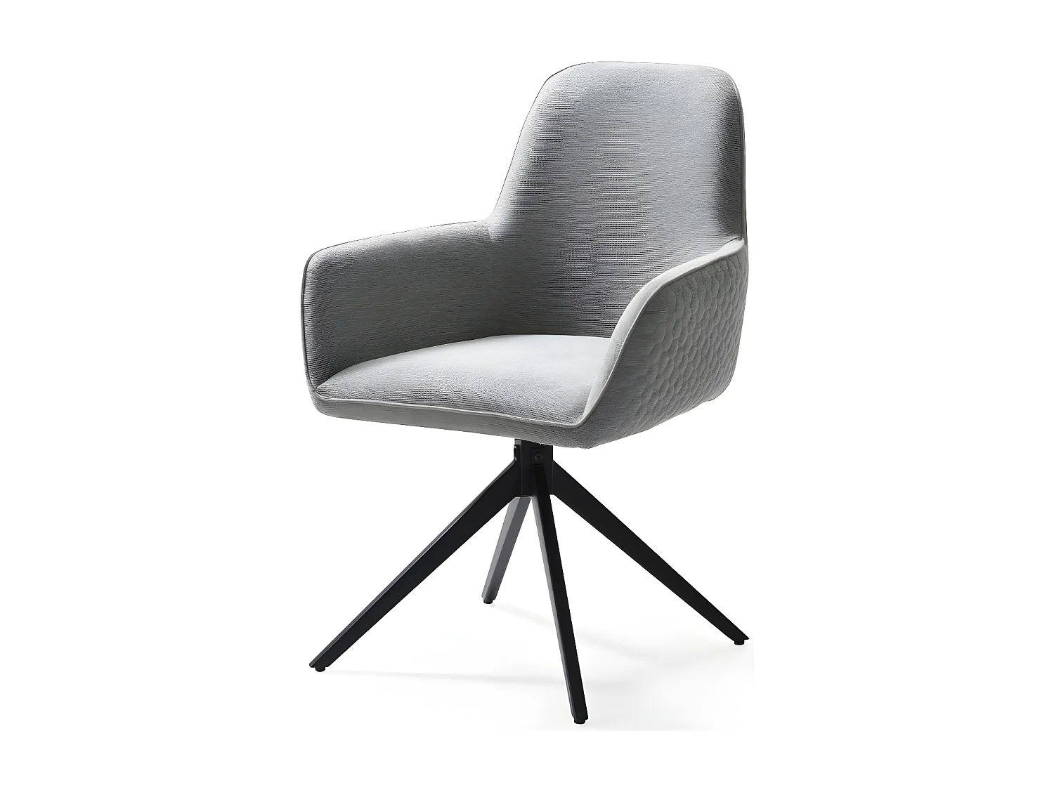 Lot de 2 chaises avec accoudoirs - tissu et métal noir - MANTO