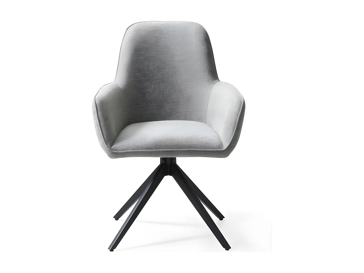 Lot de 2 chaises avec accoudoirs - tissu et métal noir - MANTO