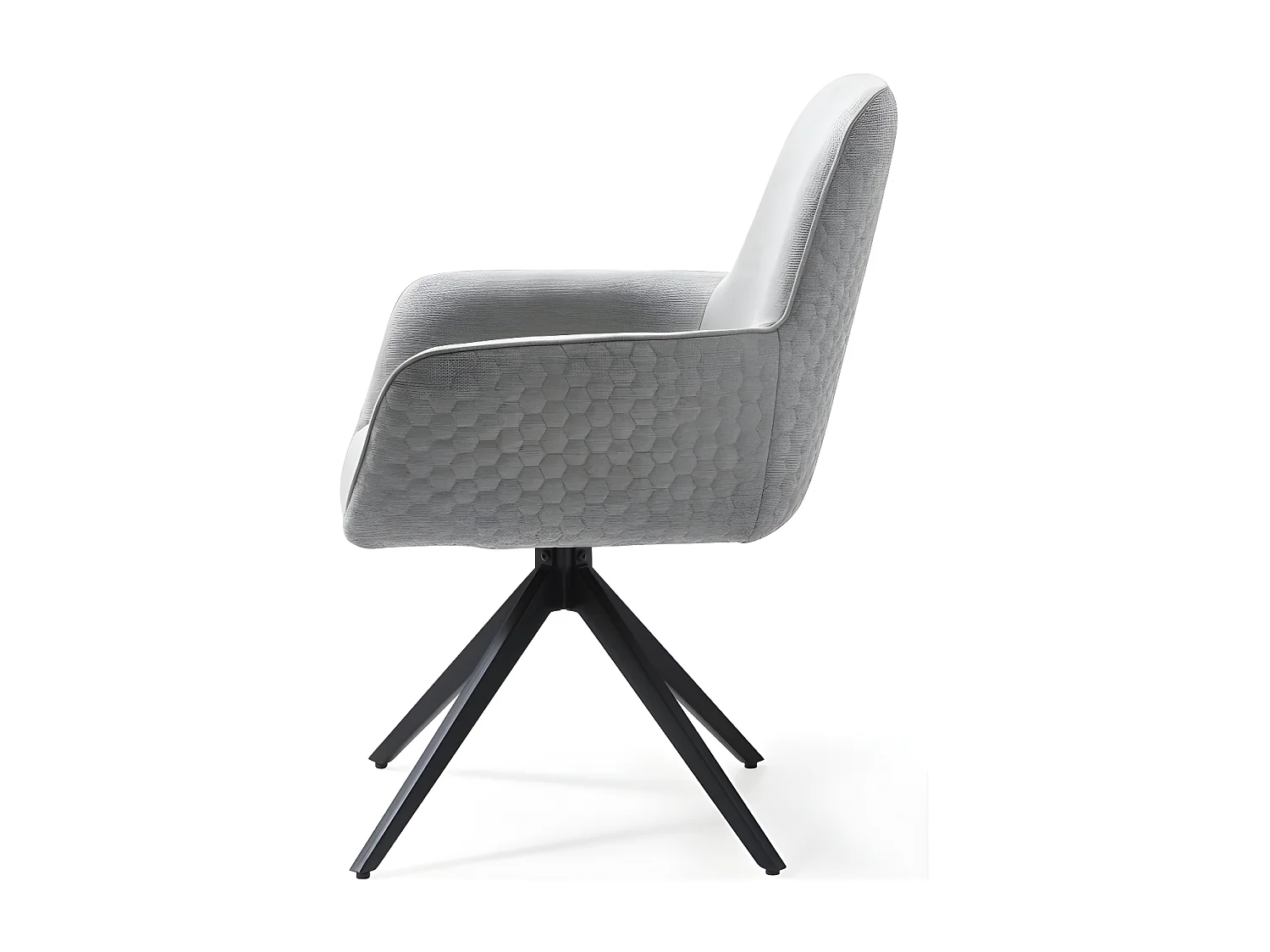 Lot de 2 chaises avec accoudoirs - tissu et métal noir - MANTO