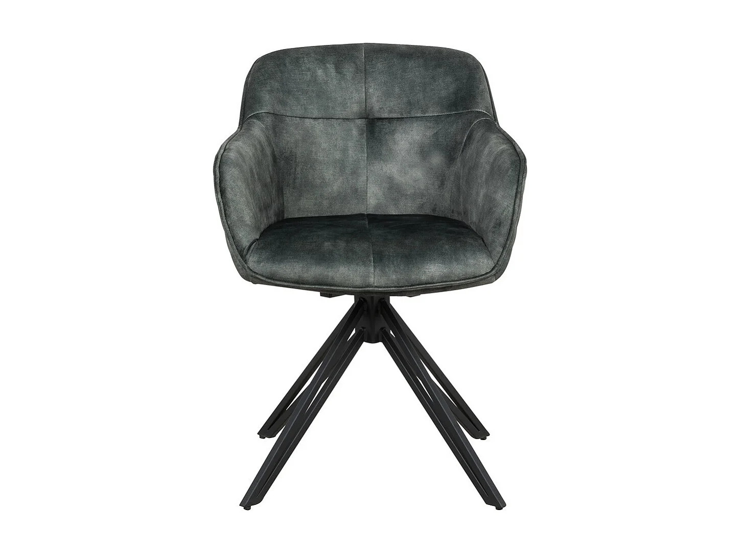 Sedia con braccioli, set da 2 - tessuto e metallo nero - verde scuro - HOLM