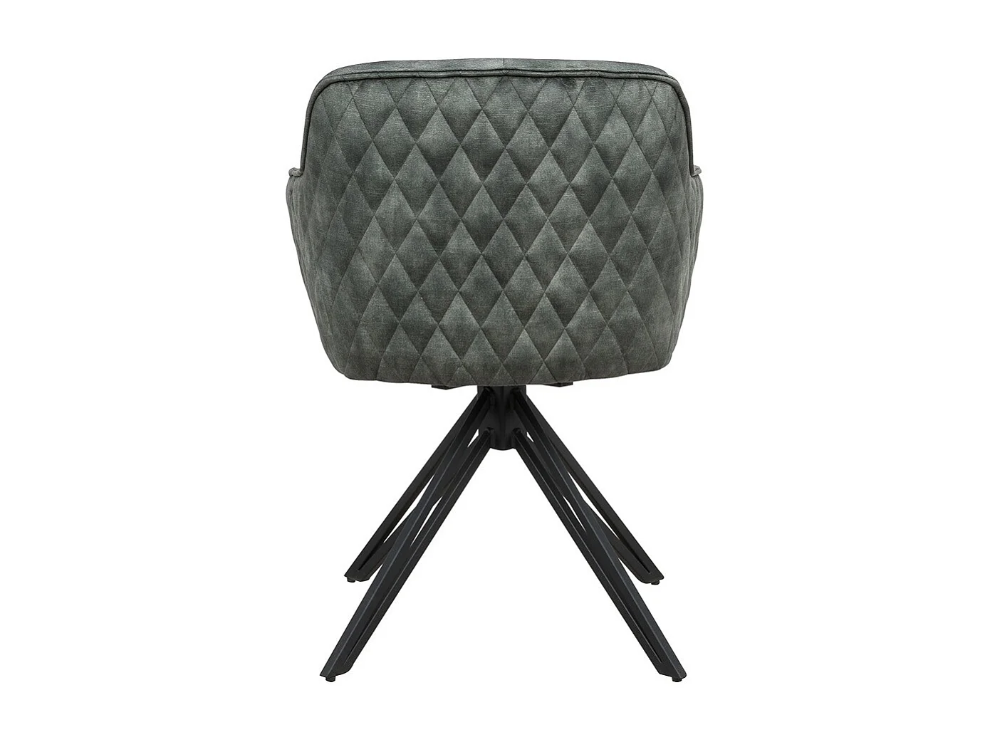 Sedia con braccioli, set da 2 - tessuto e metallo nero - verde scuro - HOLM