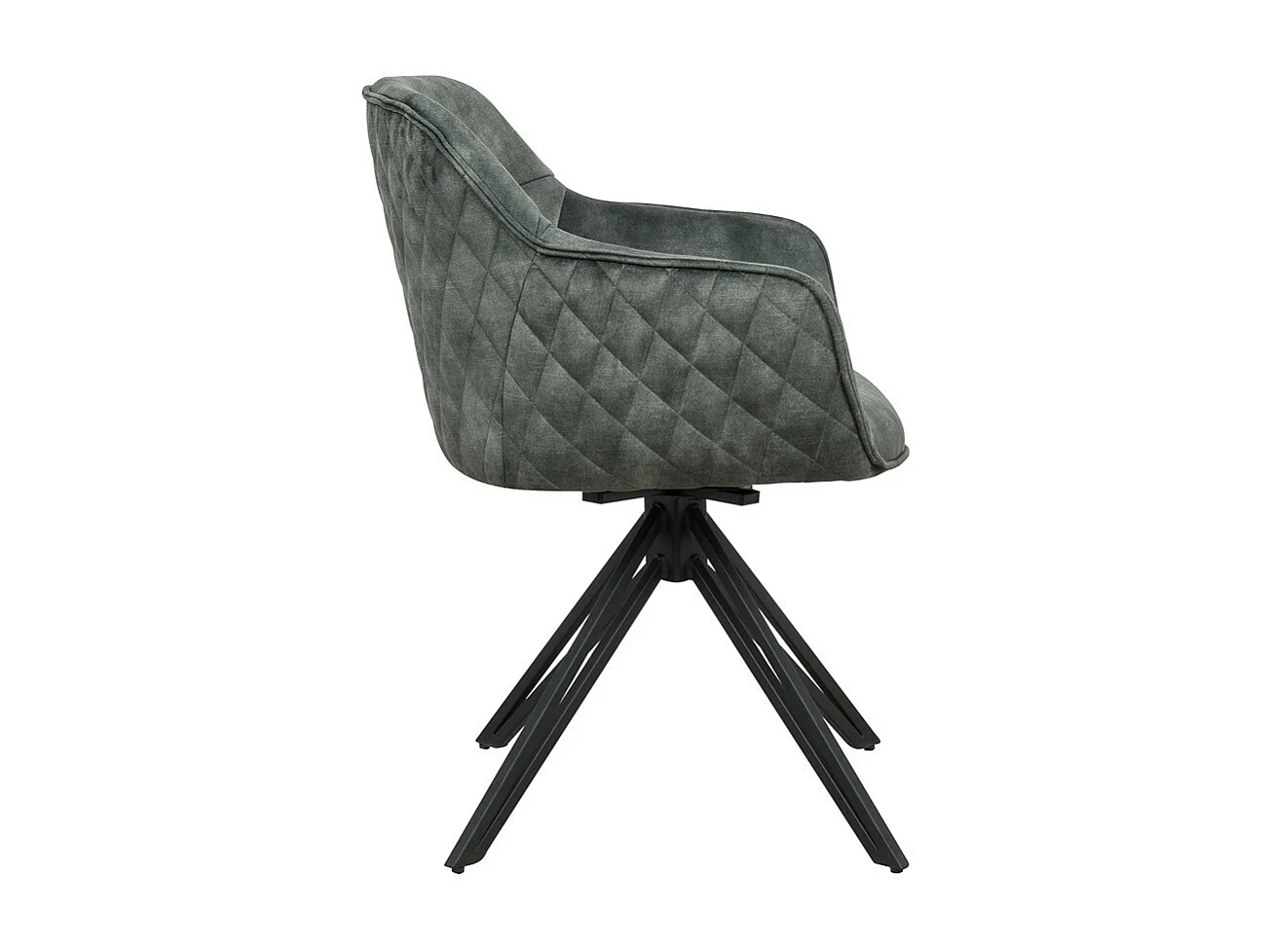 Chaise avec accoudoirs, lot de 2 - tissu et métal noir - vert foncé - HOLM