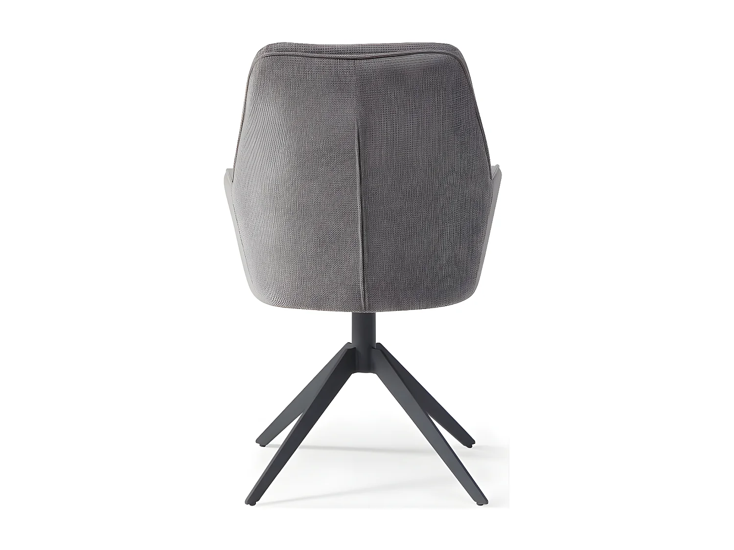 Krzesło z podłokietnikami szare - tkanina i czarny metal - TERRY