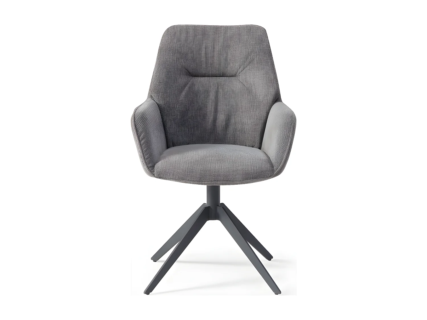 Stuhl mit armlehnen Grau - Stoff & schwarzes Metall - TERRY