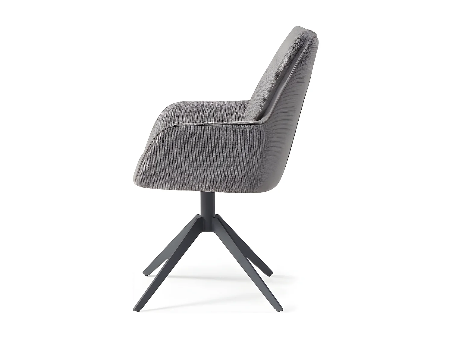 Stuhl mit armlehnen Grau - Stoff & schwarzes Metall - TERRY