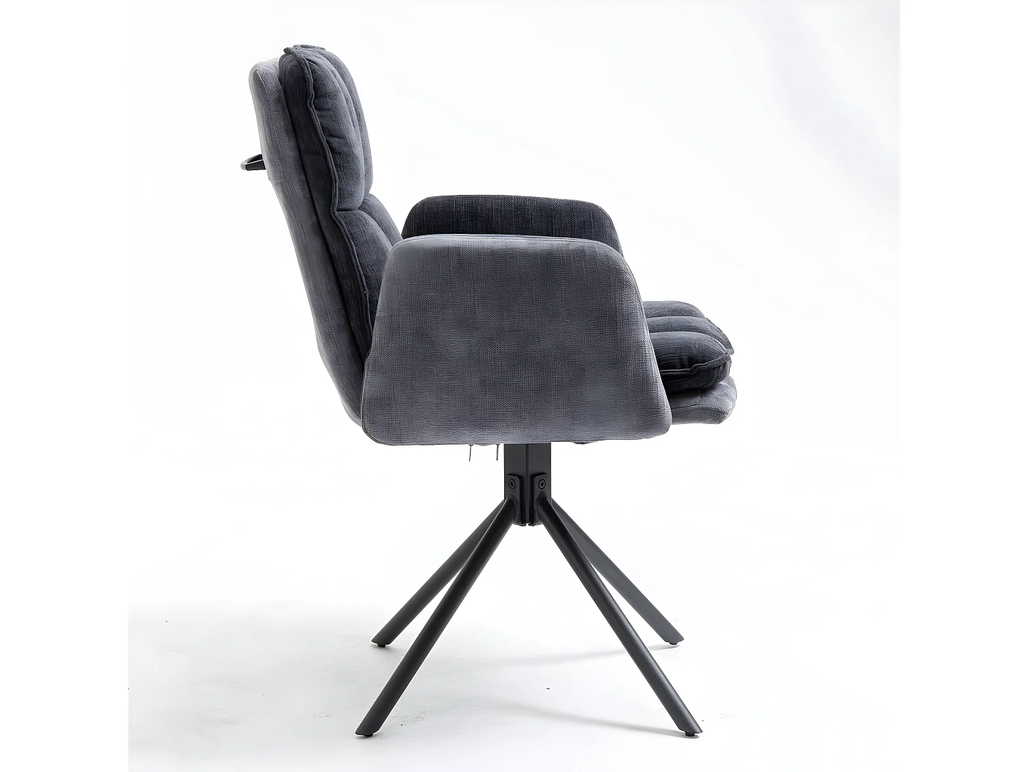 Lot de 2 chaises - tissu et métal noir - gris - SENTI