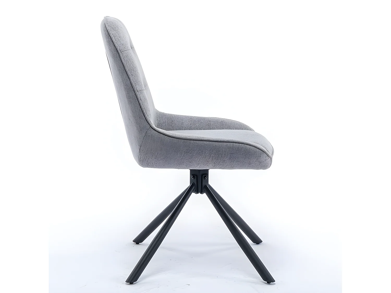 Lot de 2 chaises - tissu et métal noir - gris - KANO