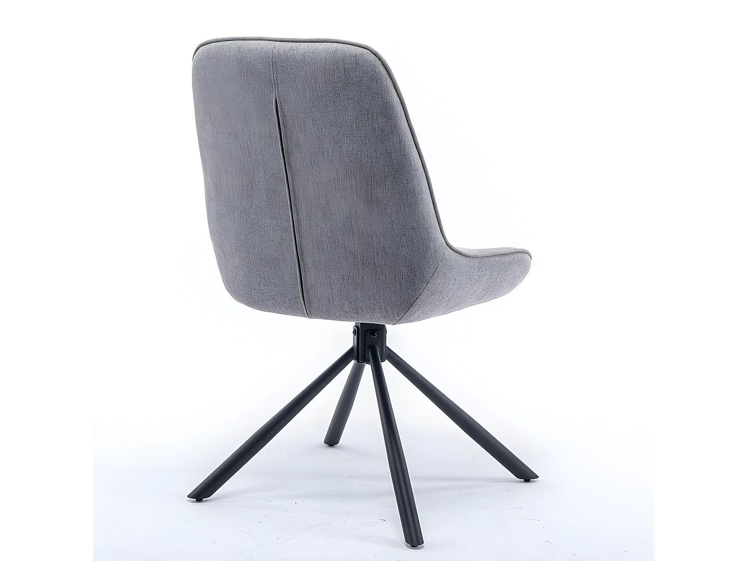 Lot de 2 chaises - tissu et métal noir - gris - KANO