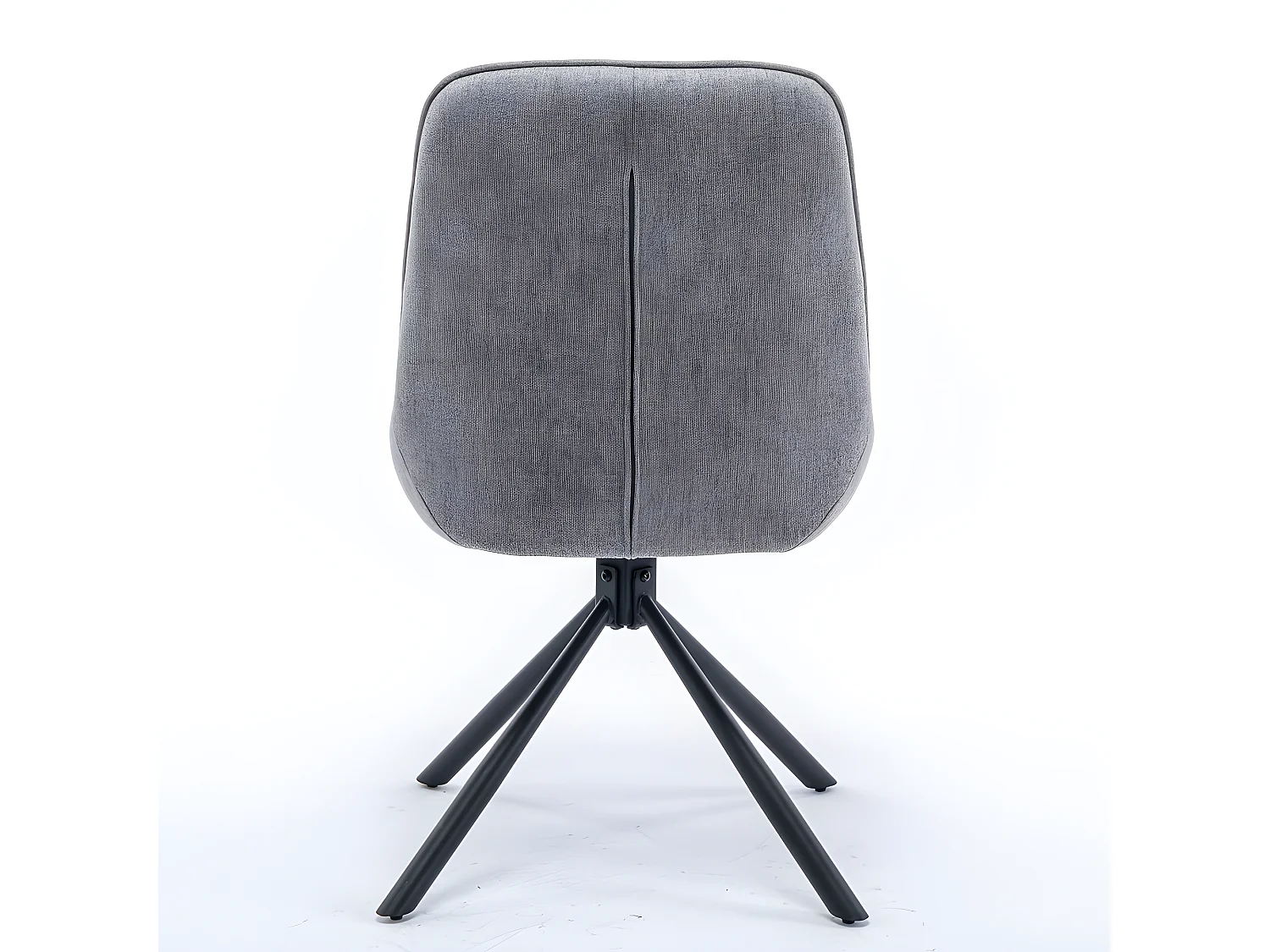 Lot de 2 chaises - tissu et métal noir - gris - KANO