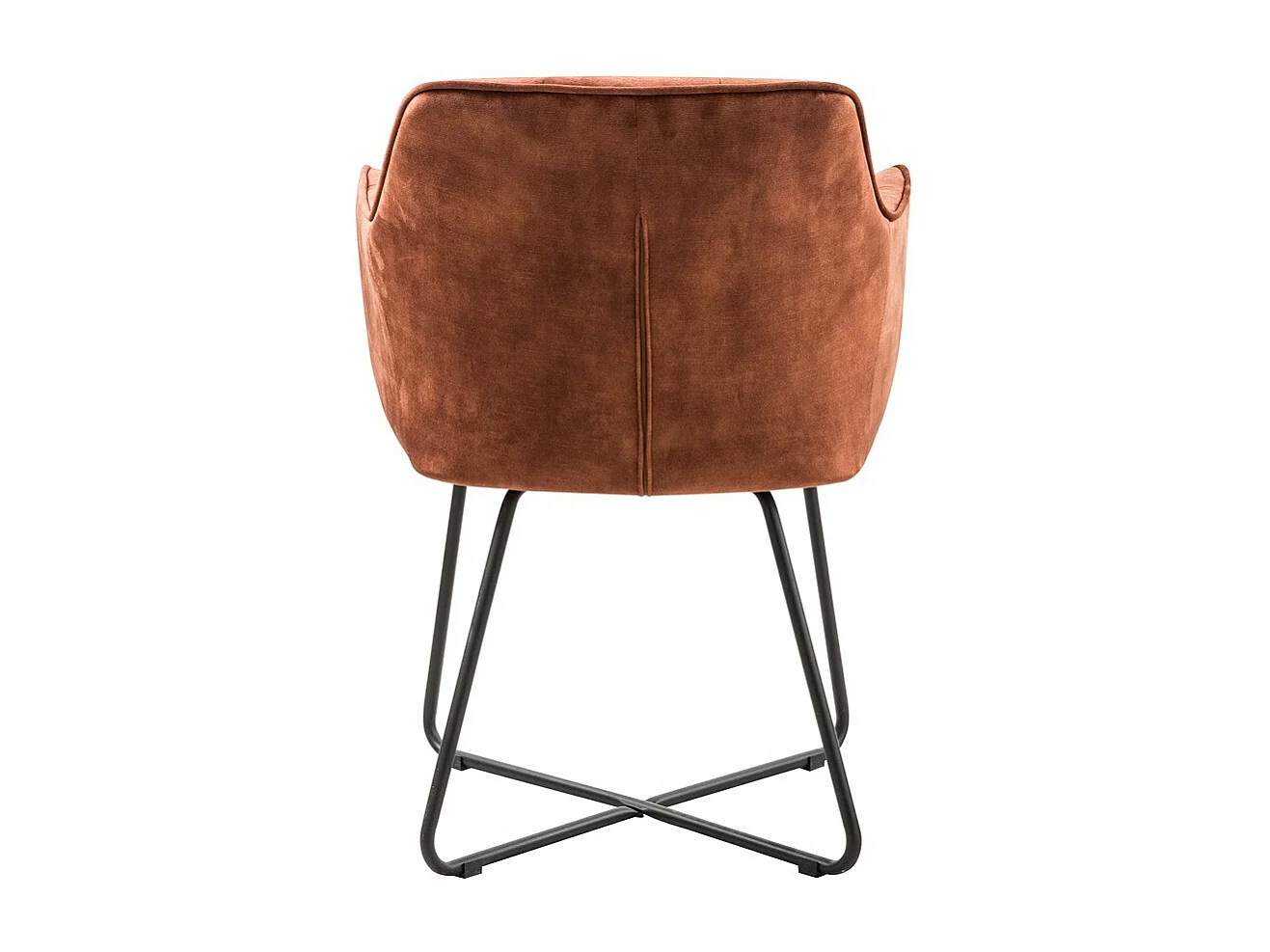 Lot de 2 chaises - tissu et métal noir - marron - RIKER