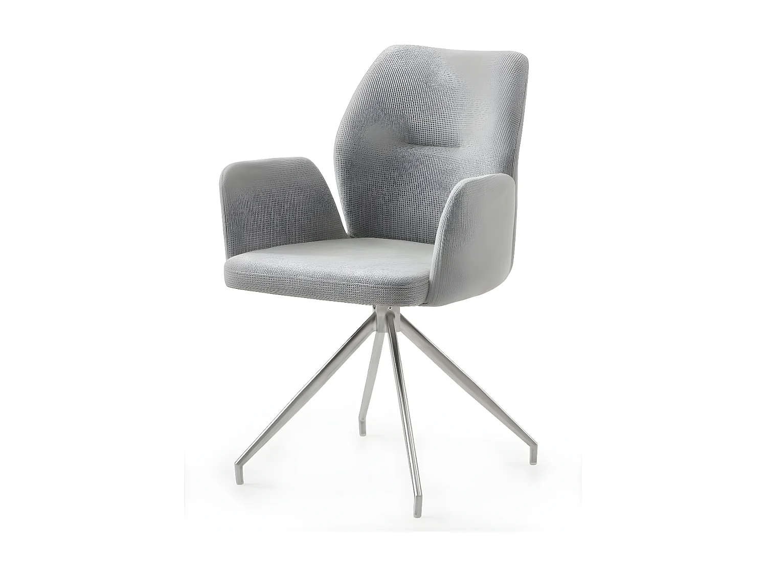 Stuhl mit armlehnen 2er-Set - Stoff & Metall - hellgrau - MISTIL