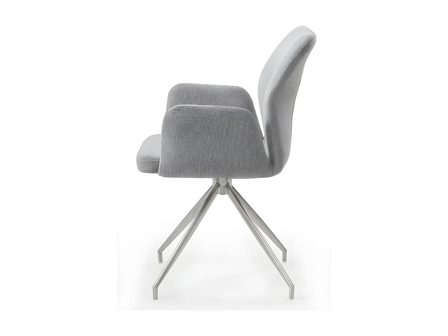 Stuhl mit armlehnen 2er-Set - Stoff & Metall - hellgrau - MISTIL