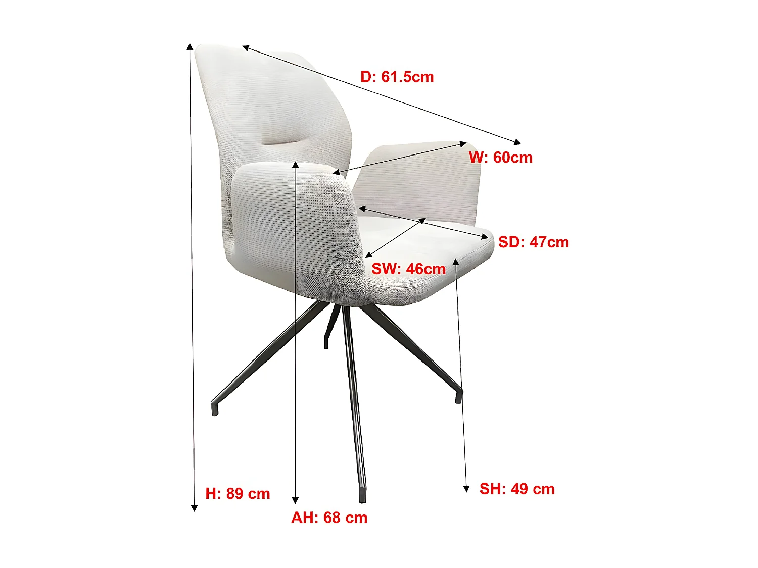 Stuhl mit armlehnen 2er-Set - Stoff & Metall - hellgrau - MISTIL
