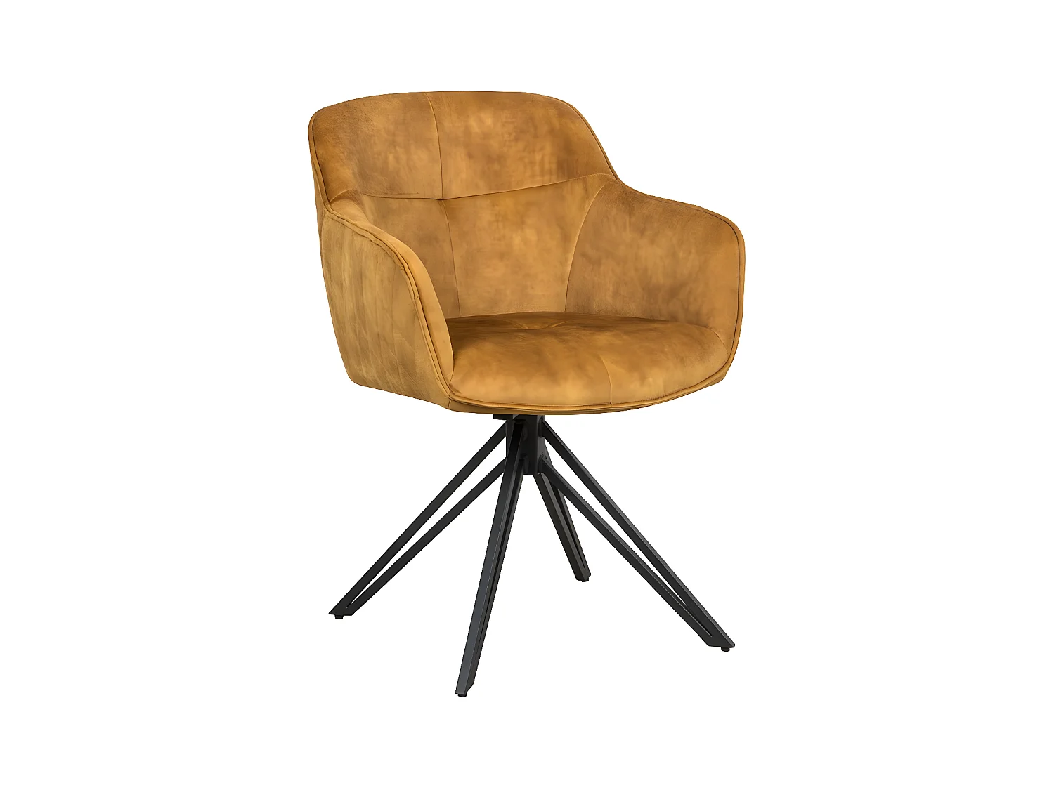 Chaise avec accoudoirs, lot de 2 - tissu et métal noir - Curcuma - HOLM