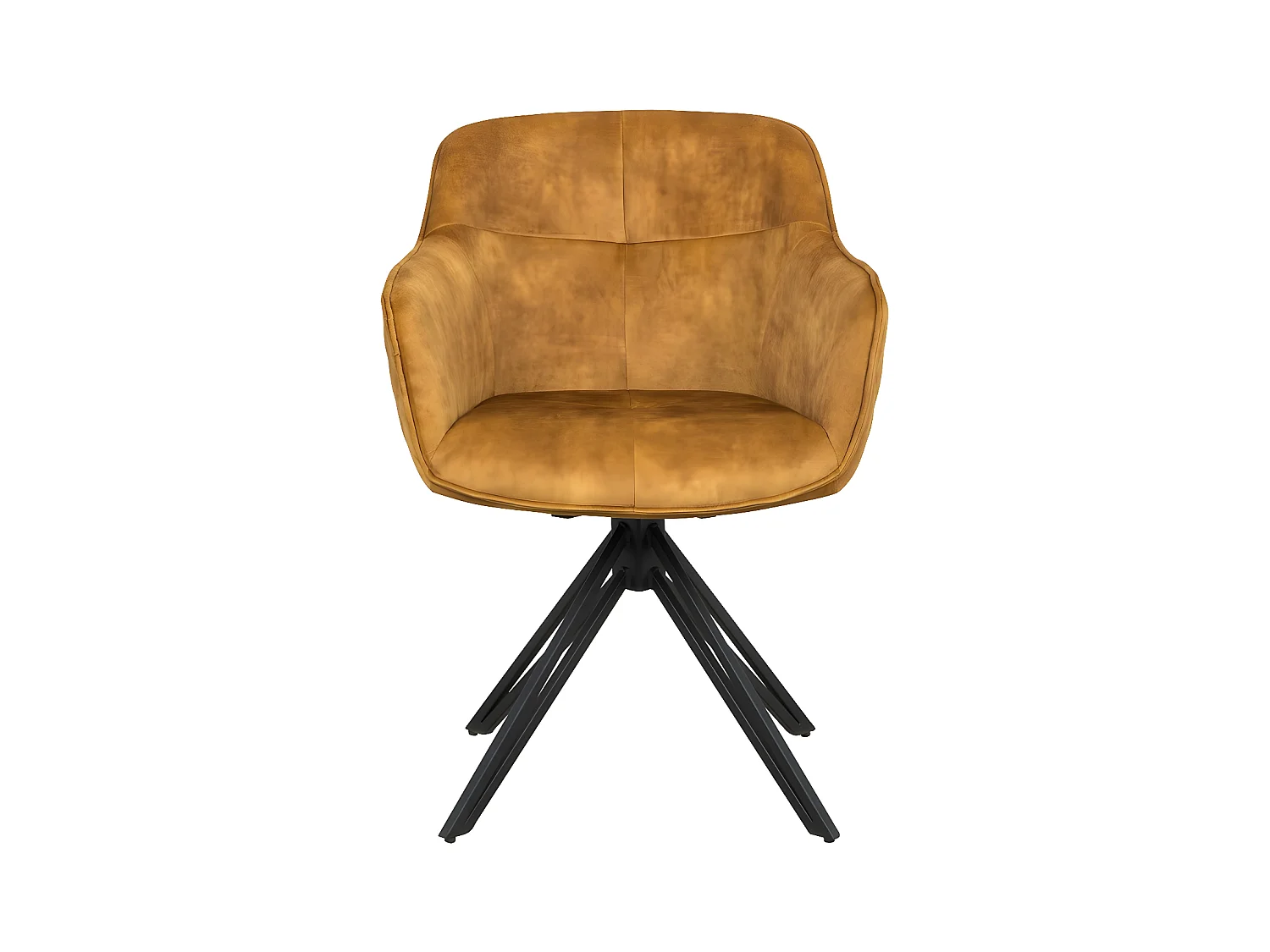 Chaise avec accoudoirs, lot de 2 - tissu et métal noir - Curcuma - HOLM