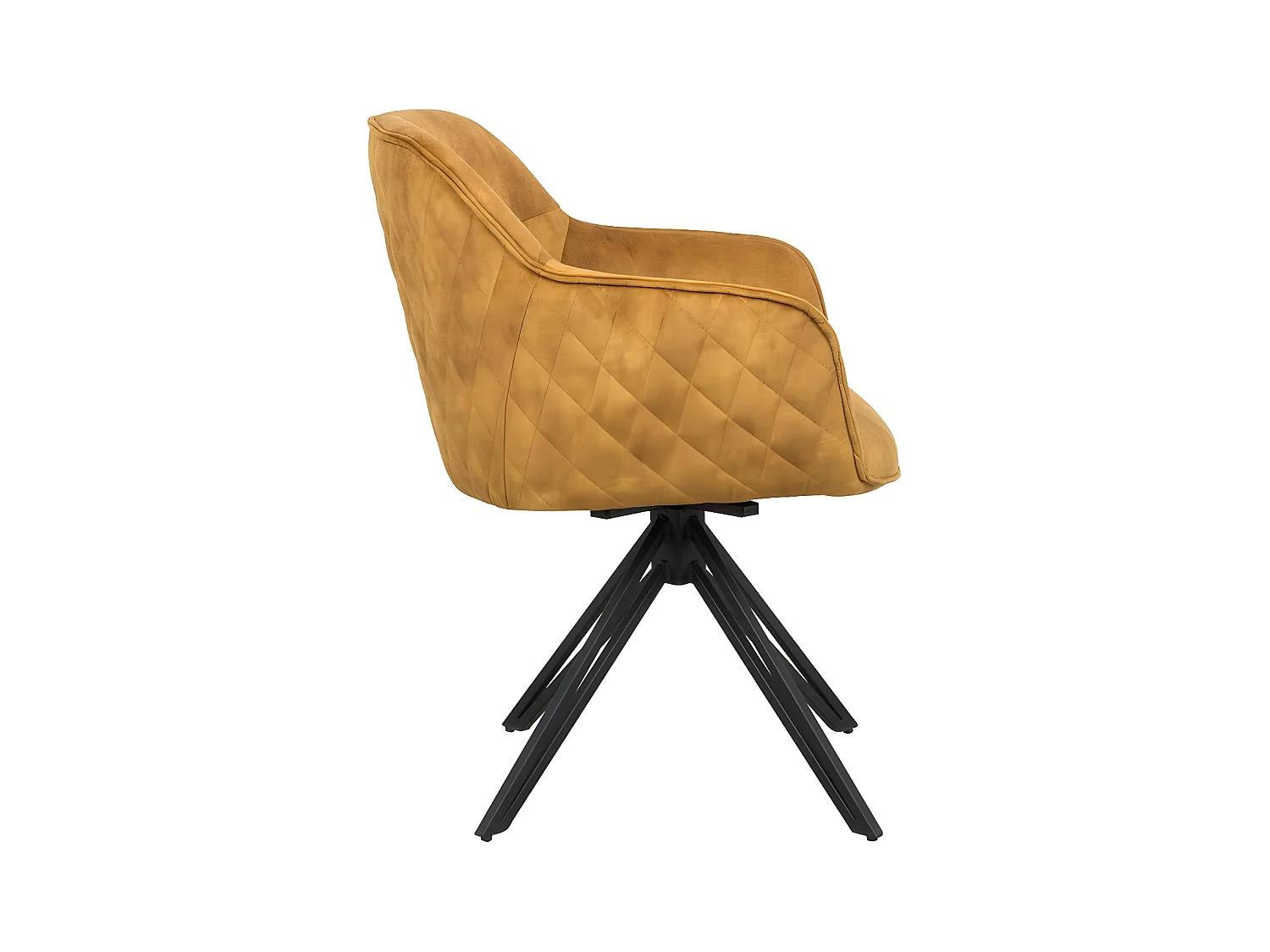 Chaise avec accoudoirs, lot de 2 - tissu et métal noir - Curcuma - HOLM