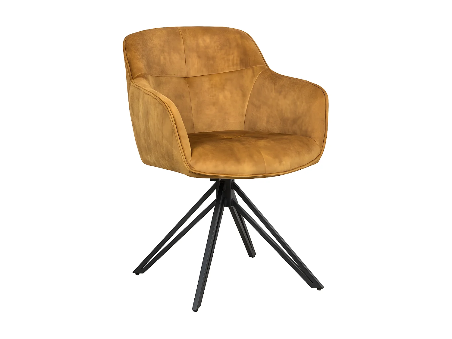 Chaise avec accoudoirs, lot de 2 - tissu et métal noir - Curcuma - HOLM