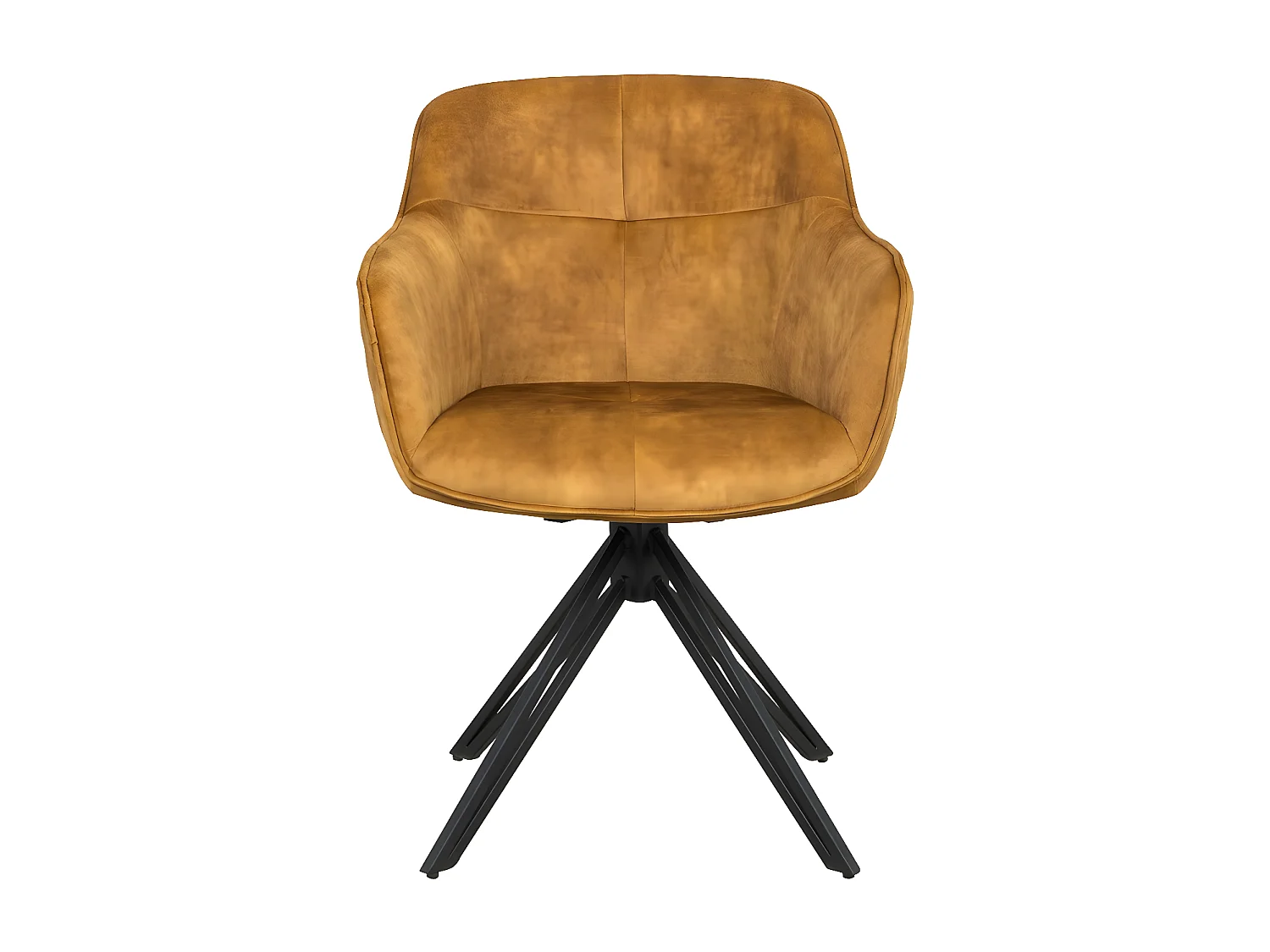 Chaise avec accoudoirs, lot de 2 - tissu et métal noir - Curcuma - HOLM