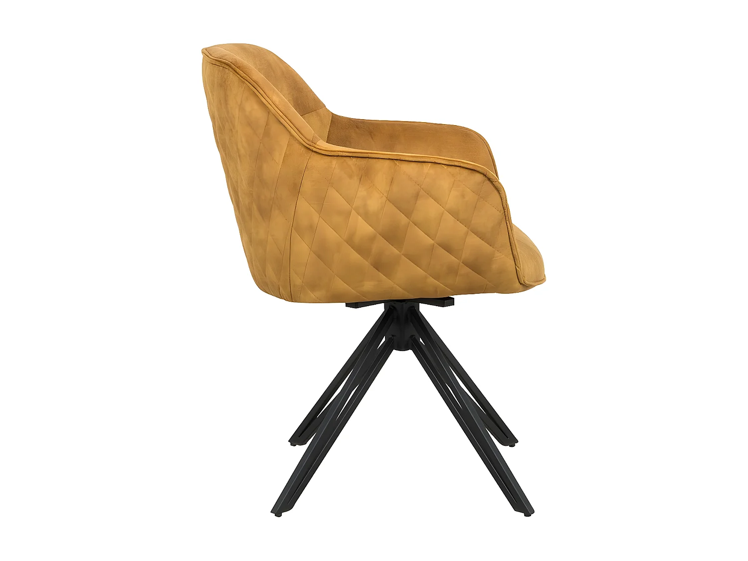 Chaise avec accoudoirs, lot de 2 - tissu et métal noir - Curcuma - HOLM