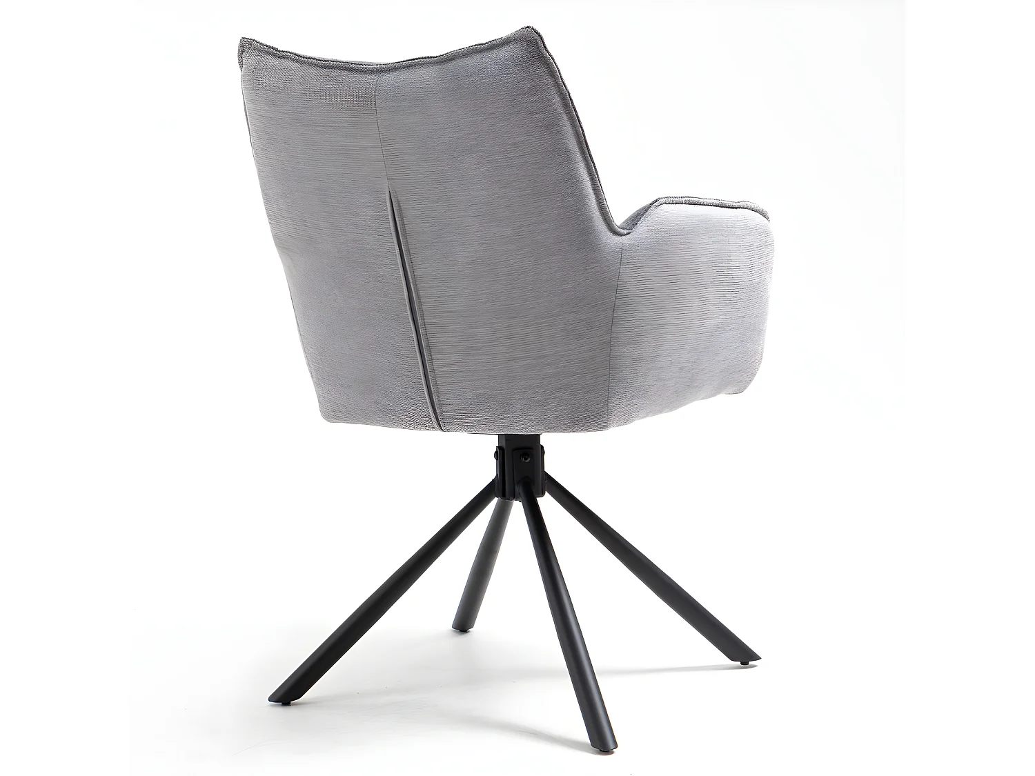 Stuhl 2er-Set - Stoff & schwarzes Metall - dunkelgrau & hellgrau - RENATA 2