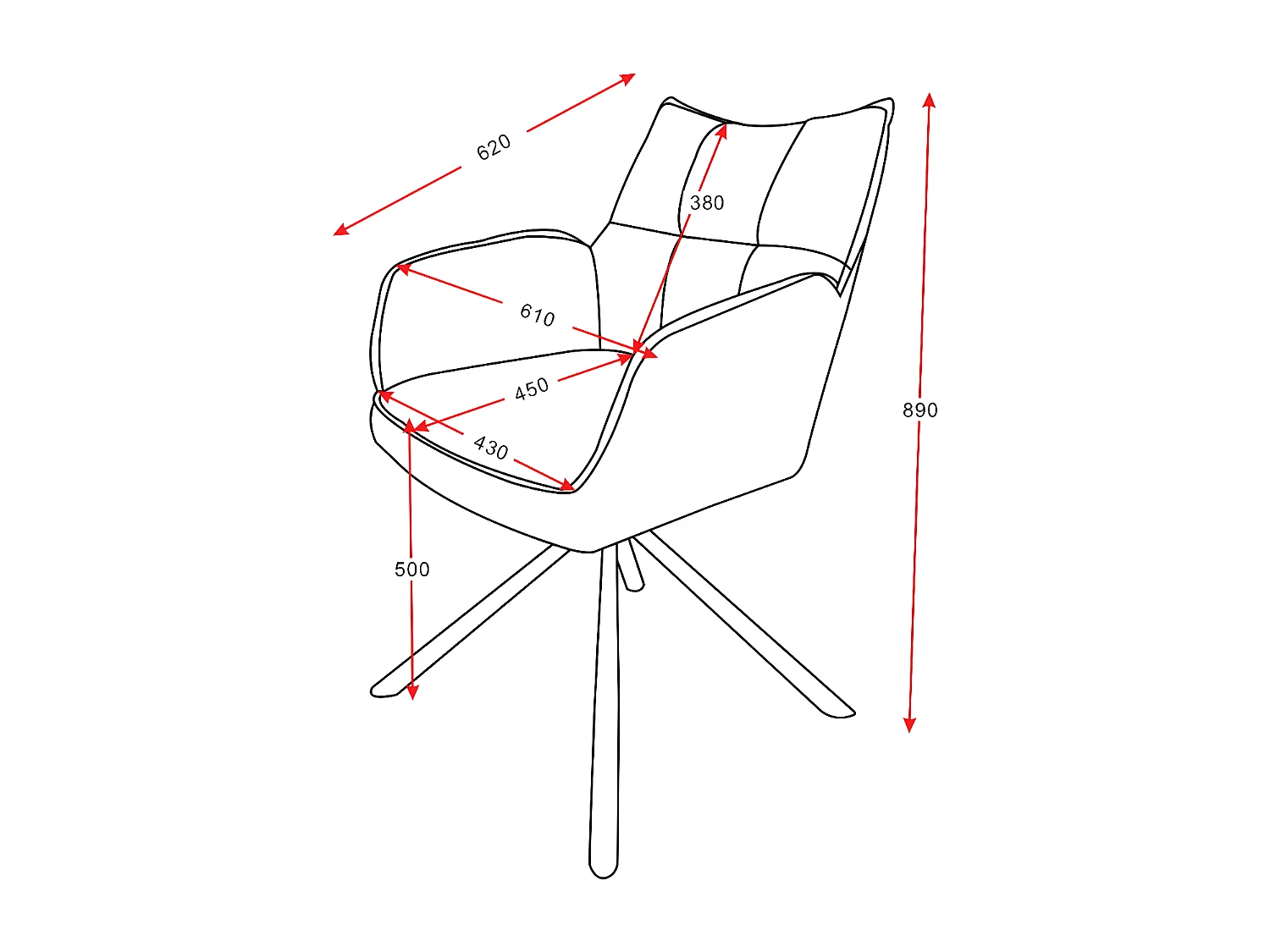 Stuhl 2er-Set - Stoff & schwarzes Metall - dunkelgrau & hellgrau - RENATA 2