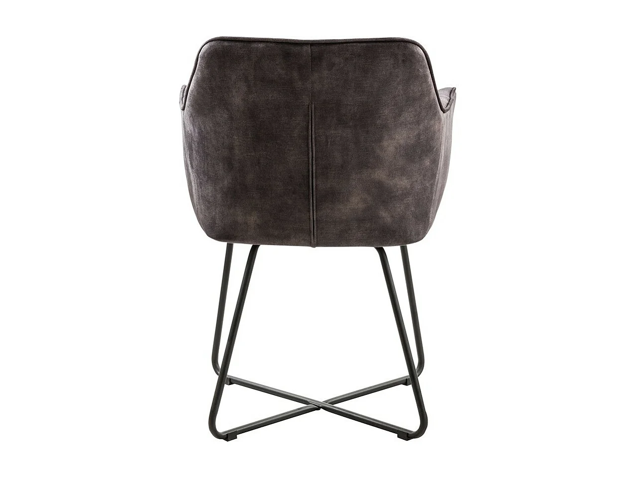 Lot de 2 chaises - tissu et métal noir - anthracite - RIKER