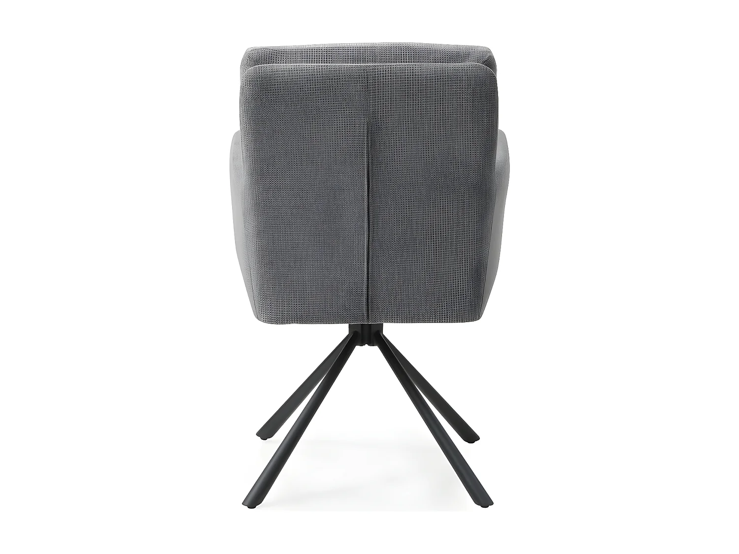 Stuhl mit armlehnen 2er-Set - Stoff & schwarzes Metall - Grau - KALTEN