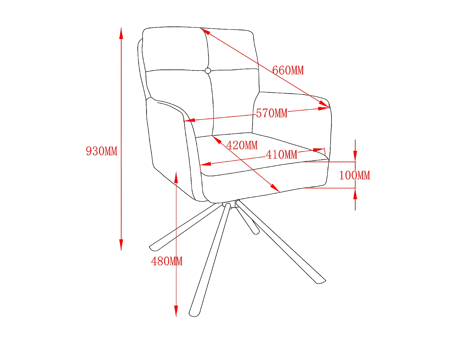 Stuhl mit armlehnen 2er-Set - Stoff & schwarzes Metall - Grau - KALTEN